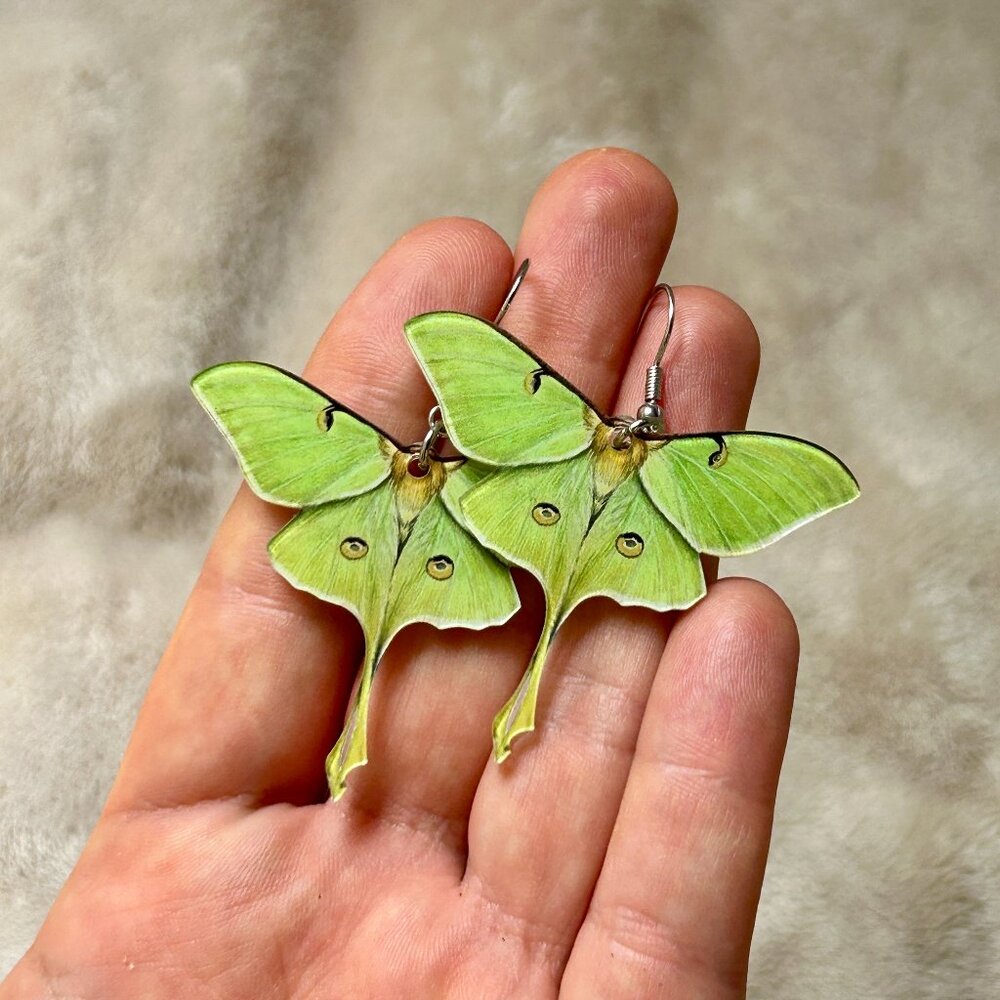 Luna Moth Earrings Acrylic